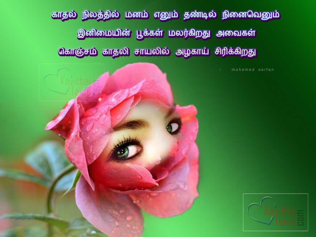 Pictures With Mohamed Sarfan Cute Kathal Kavithaigal In Tamil For Your Girl