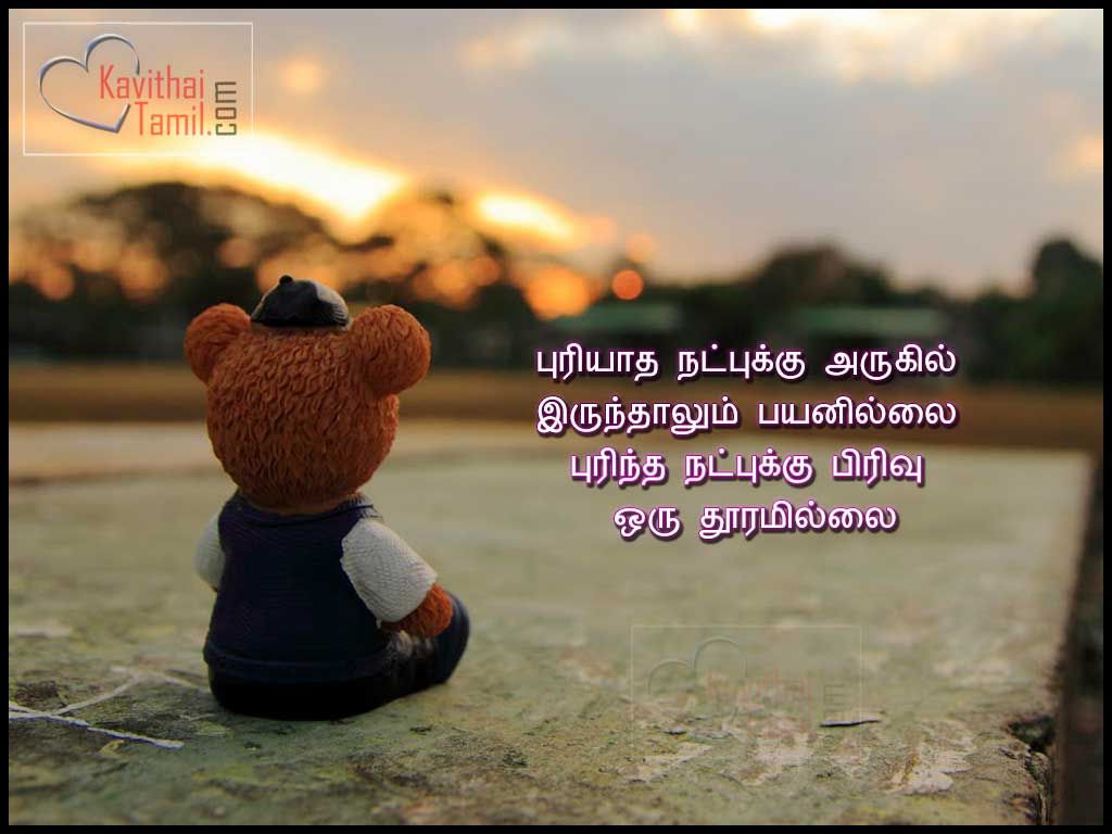 Best Tamil Quotes About FriendshipPuriyatha Natpukku Arukil Irunthalum Payanillai Purintha Natpukku Pirivu Oru Thooramillai